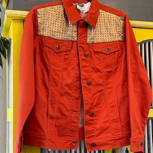 NWOT, Vintage orange jean jacket